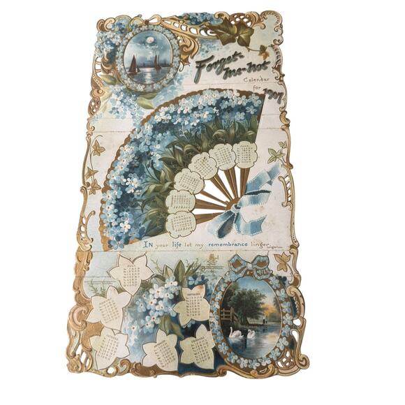 VTG 1907 Calendar Original In Your Life Let My Remembrance Linger Longfellow - Picture 4 of 11